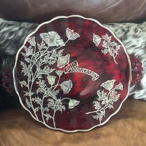 Red 40th Anniversary Decorative Plate